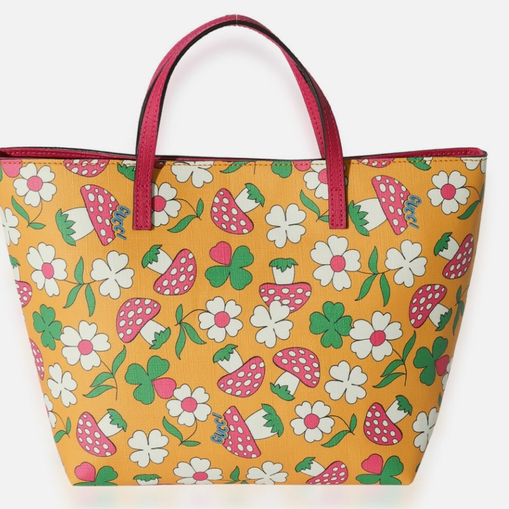 Gucci Multicolor Mushroom Print Tote 🍄